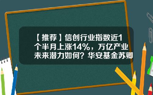【推荐】信创行业指数近1个半月上涨14%,万亿产业未来潜力如何?华安基金苏卿云:看好信创与数字经济投资机遇-基金行业前景