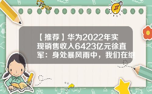 【推荐】华为2022年实现销售收入6423亿元徐直军:身处暴风雨中,我们在继续奔跑-公司销售现状