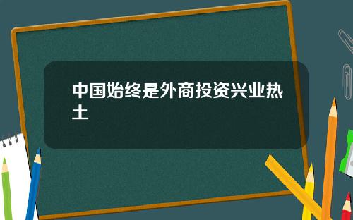 中国始终是外商投资兴业热土