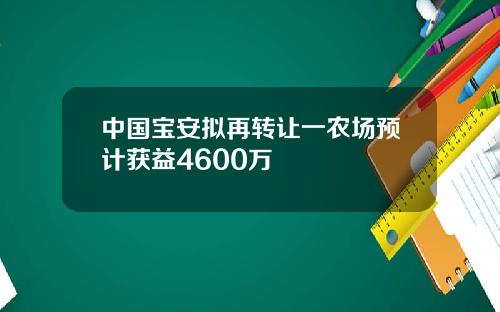 中国宝安拟再转让一农场预计获益4600万