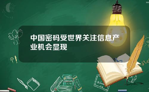 中国密码受世界关注信息产业机会显现