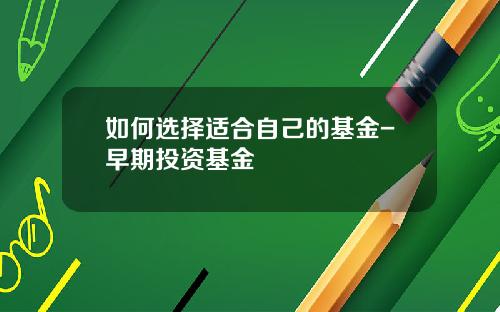 如何选择适合自己的基金-早期投资基金
