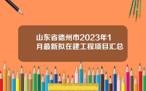 山东省德州市2023年1月最新拟在建工程项目汇总