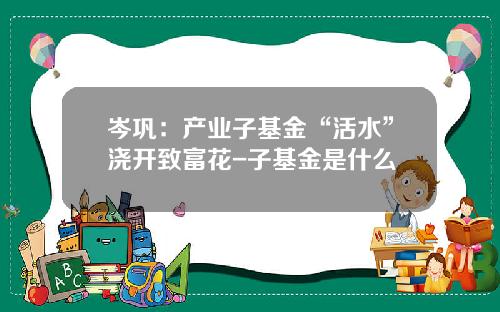 岑巩：产业子基金“活水”浇开致富花-子基金是什么