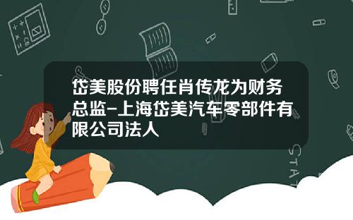 岱美股份聘任肖传龙为财务总监-上海岱美汽车零部件有限公司法人