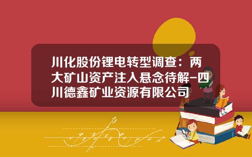 川化股份锂电转型调查：两大矿山资产注入悬念待解-四川德鑫矿业资源有限公司