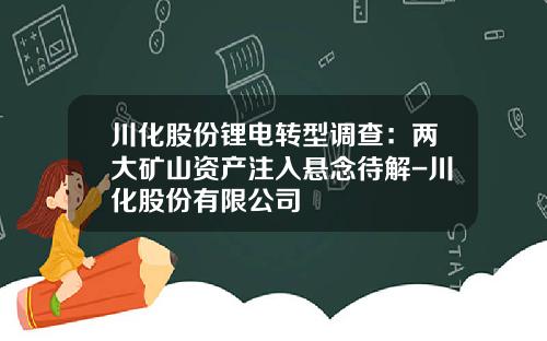 川化股份锂电转型调查：两大矿山资产注入悬念待解-川化股份有限公司