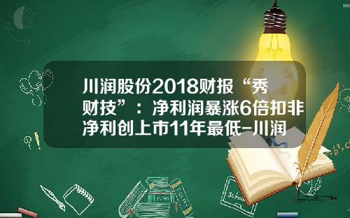 川润股份2018财报“秀财技”：净利润暴涨6倍扣非净利创上市11年最低-川润公司的发展历史