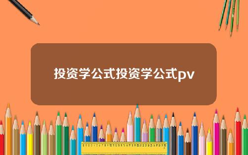 投资学公式投资学公式pv
