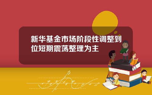 新华基金市场阶段性调整到位短期震荡整理为主