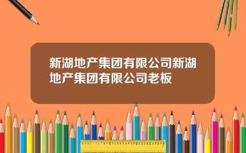 新湖地产集团有限公司新湖地产集团有限公司老板