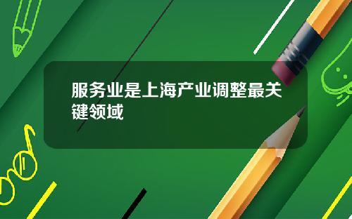 服务业是上海产业调整最关键领域