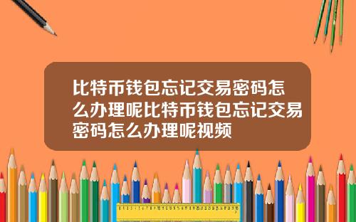 比特币钱包忘记交易密码怎么办理呢比特币钱包忘记交易密码怎么办理呢视频