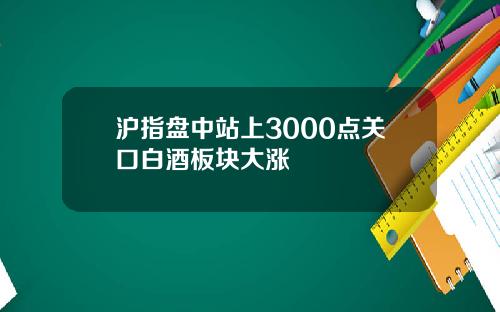 沪指盘中站上3000点关口白酒板块大涨