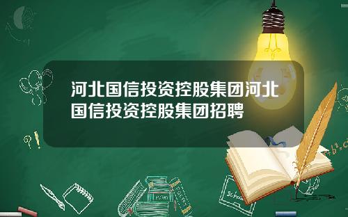 河北国信投资控股集团河北国信投资控股集团招聘