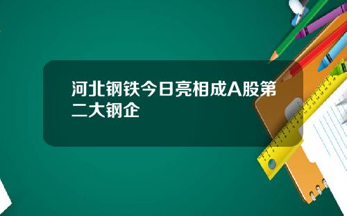 河北钢铁今日亮相成A股第二大钢企