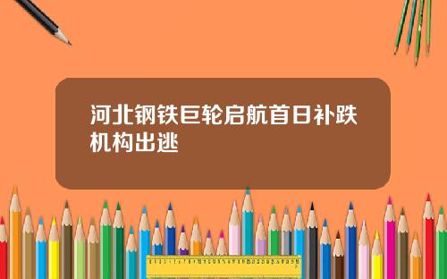 河北钢铁巨轮启航首日补跌机构出逃