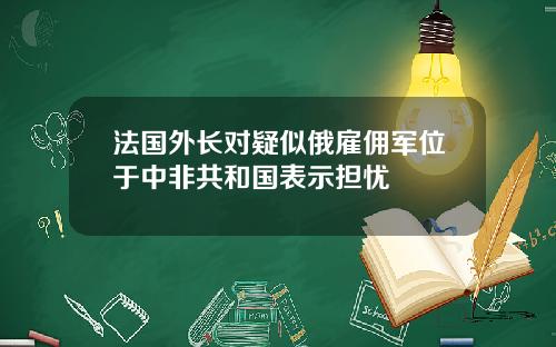 法国外长对疑似俄雇佣军位于中非共和国表示担忧