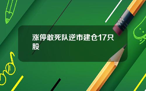 涨停敢死队逆市建仓17只股