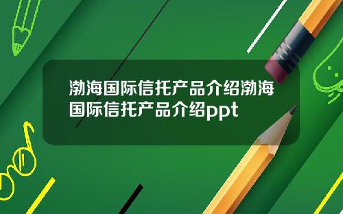 渤海国际信托产品介绍渤海国际信托产品介绍ppt