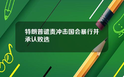 特朗普谴责冲击国会暴行并承认败选