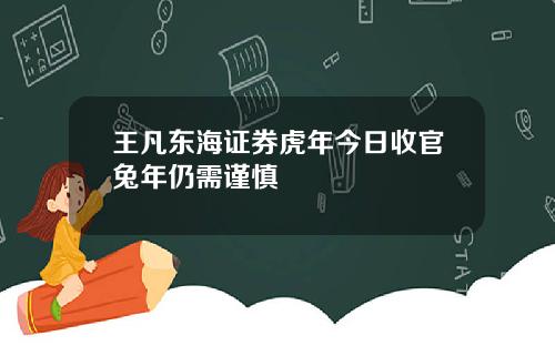 王凡东海证券虎年今日收官兔年仍需谨慎