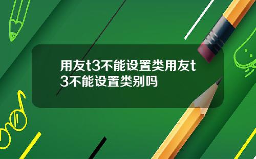 用友t3不能设置类用友t3不能设置类别吗