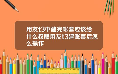 用友t3中建完帐套应该给什么权限用友t3建账套后怎么操作