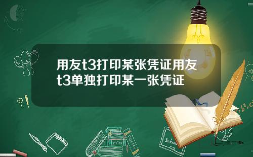 用友t3打印某张凭证用友t3单独打印某一张凭证