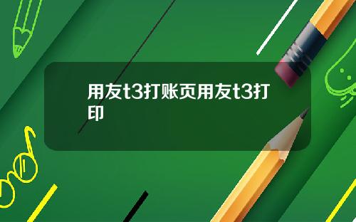 用友t3打账页用友t3打印