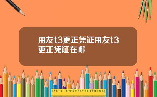 用友t3更正凭证用友t3更正凭证在哪