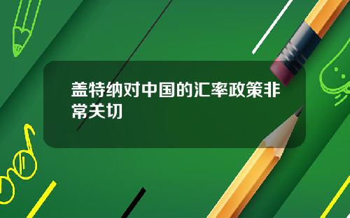 盖特纳对中国的汇率政策非常关切