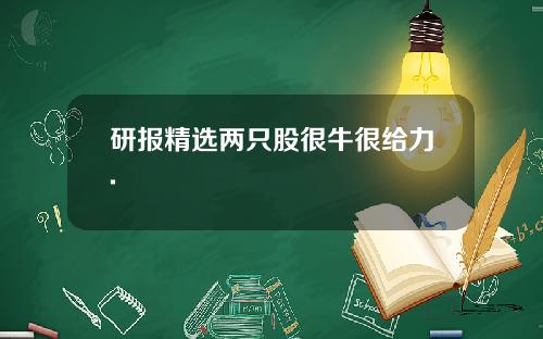 研报精选两只股很牛很给力.