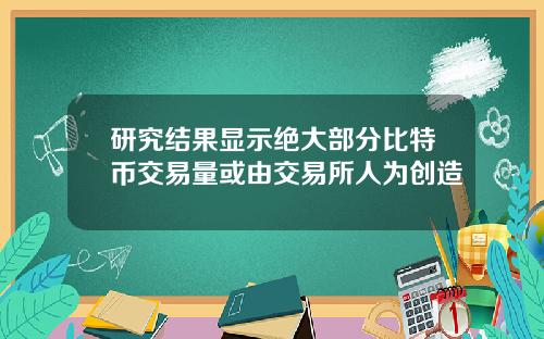 研究结果显示绝大部分比特币交易量或由交易所人为创造