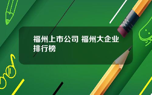 福州上市公司 福州大企业排行榜