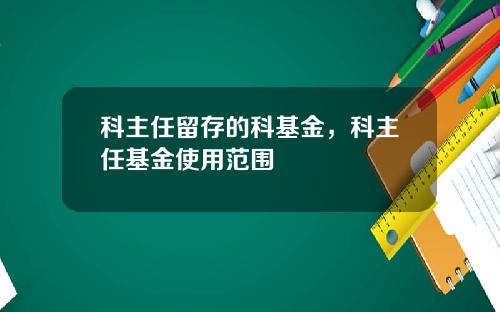 科主任留存的科基金,科主任基金使用范围