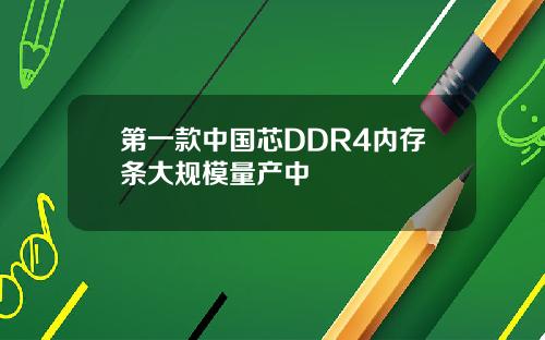 第一款中国芯DDR4内存条大规模量产中