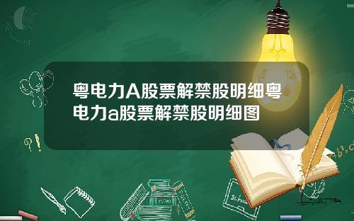粤电力A股票解禁股明细粤电力a股票解禁股明细图