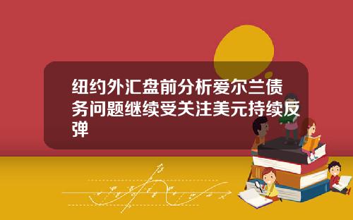 纽约外汇盘前分析爱尔兰债务问题继续受关注美元持续反弹