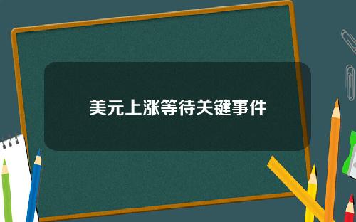 美元上涨等待关键事件