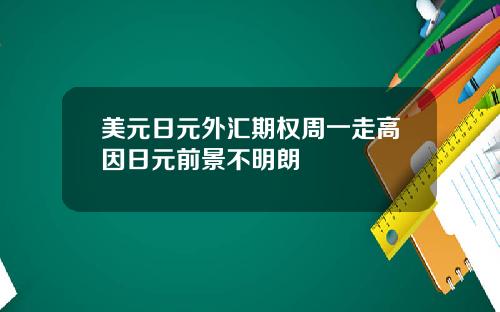 美元日元外汇期权周一走高因日元前景不明朗