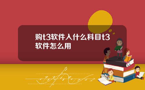 购t3软件入什么科目t3软件怎么用