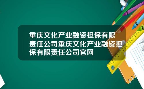 重庆文化产业融资担保有限责任公司重庆文化产业融资担保有限责任公司官网