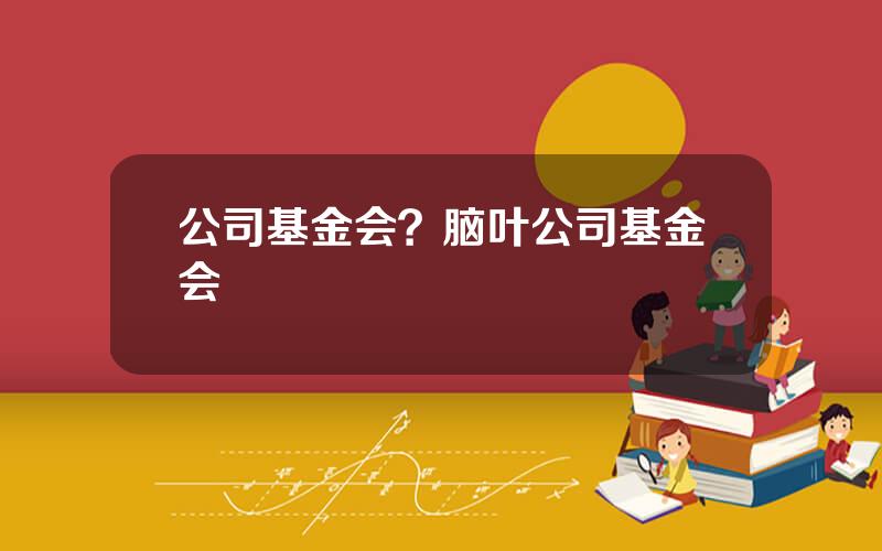 公司基金会？脑叶公司基金会