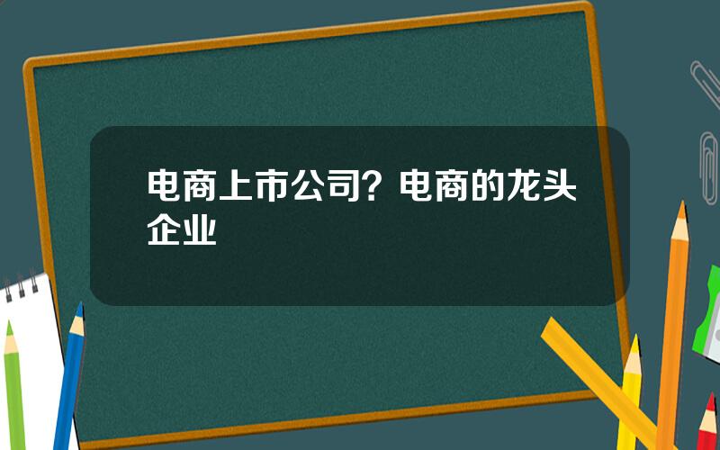 电商上市公司？电商的龙头企业