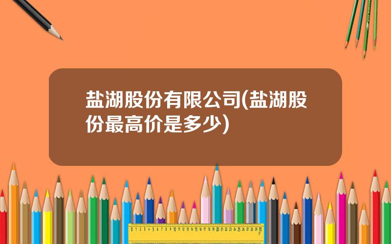 盐湖股份有限公司(盐湖股份最高价是多少)