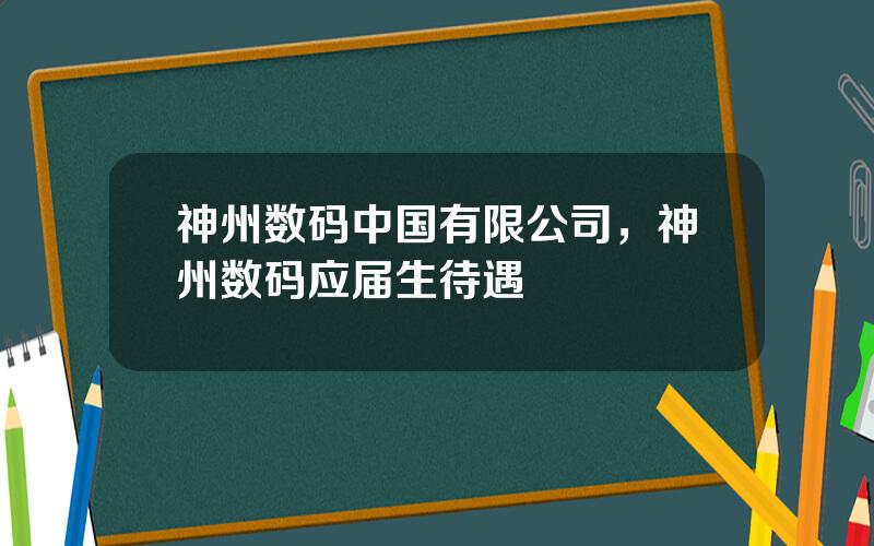 神州数码中国有限公司，神州数码应届生待遇