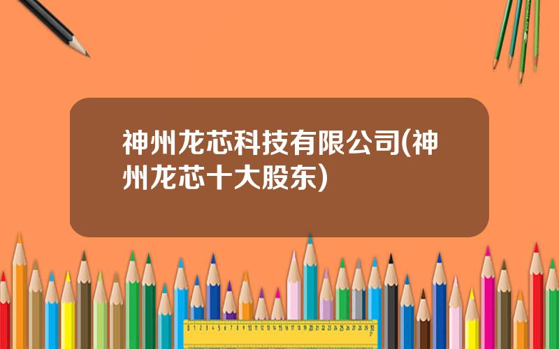 神州龙芯科技有限公司(神州龙芯十大股东)