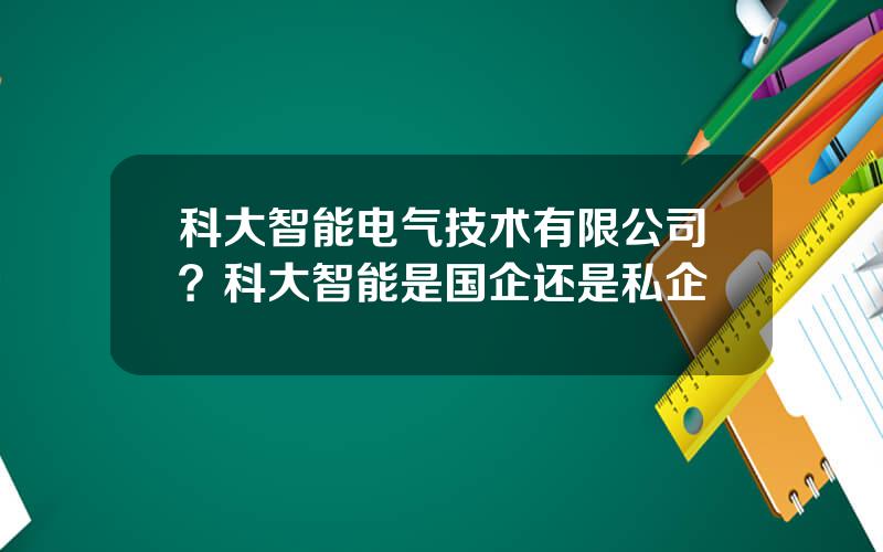 科大智能电气技术有限公司？科大智能是国企还是私企