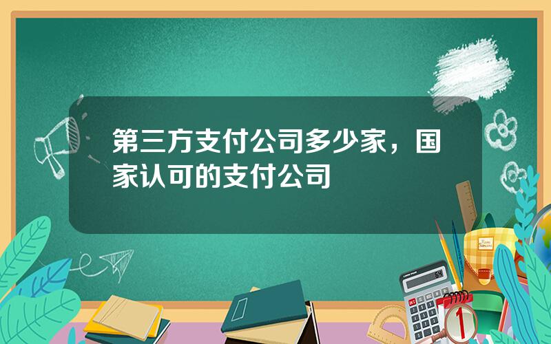 第三方支付公司多少家，国家认可的支付公司